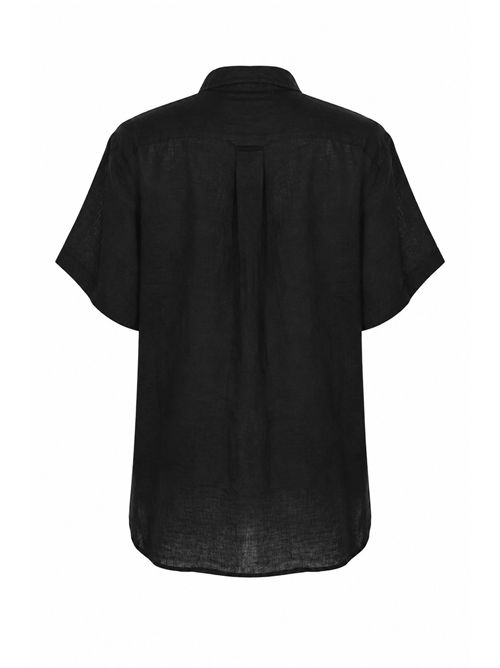 Camicia over in lino a maniche corte Black POLO RALPH LAUREN | 211A96160005